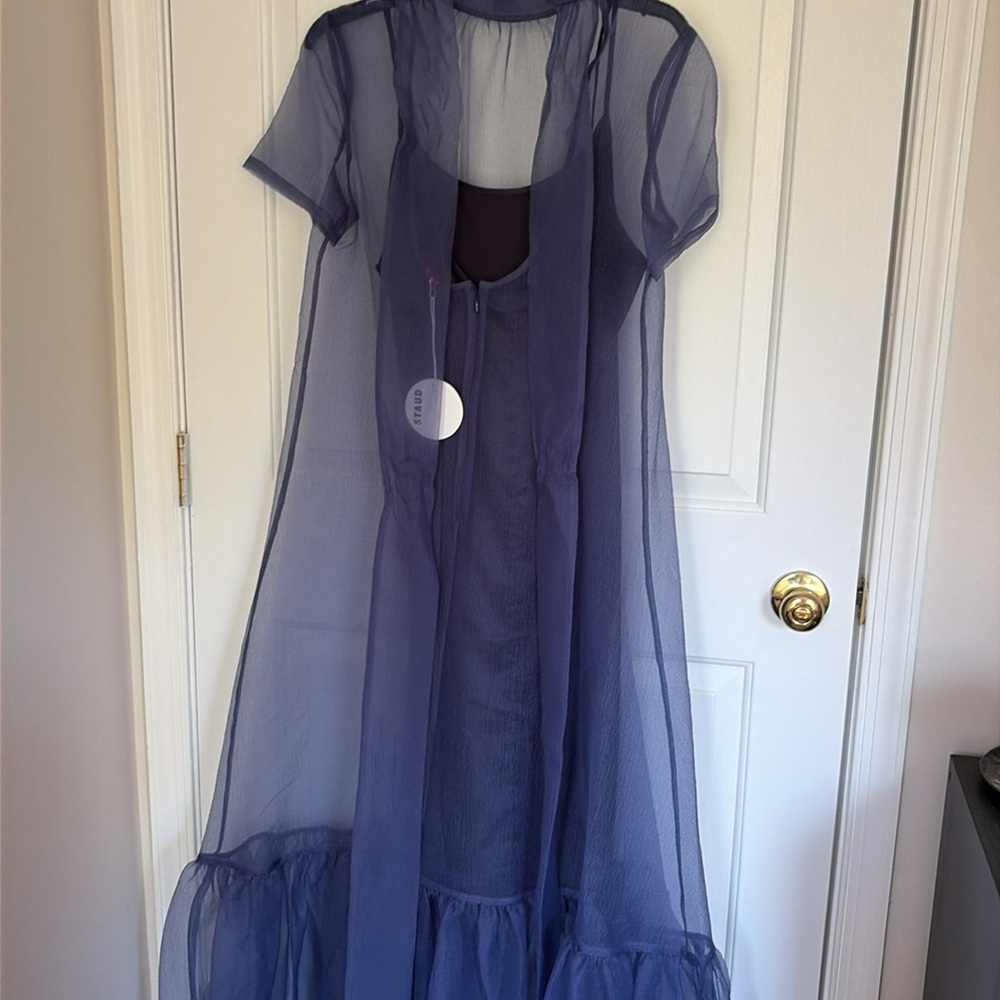 STAUD calluna dress in navy - Picture 2 of 3